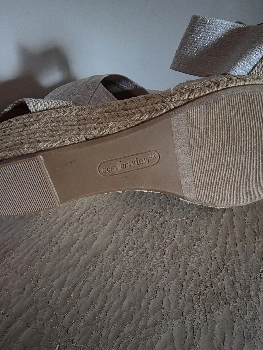 Women’s Cream Espadrille Wedge Sandals- Comfortview - Comfortable Summer Style